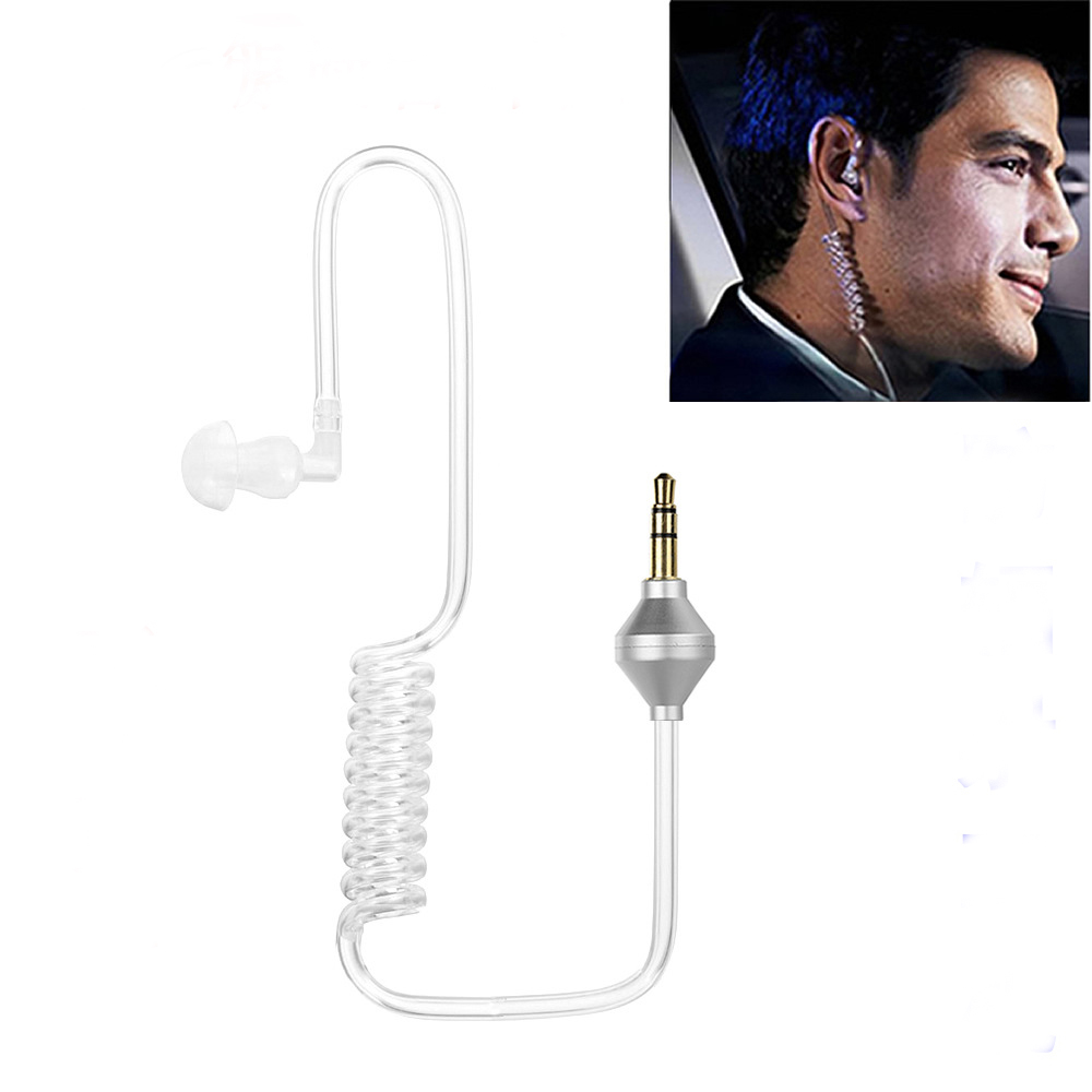 3.5mm Single Side Cell Phone Headset Single Hearing Radiation Headset Vacuum Spiral Tube Air Conduit MP3/4 Use