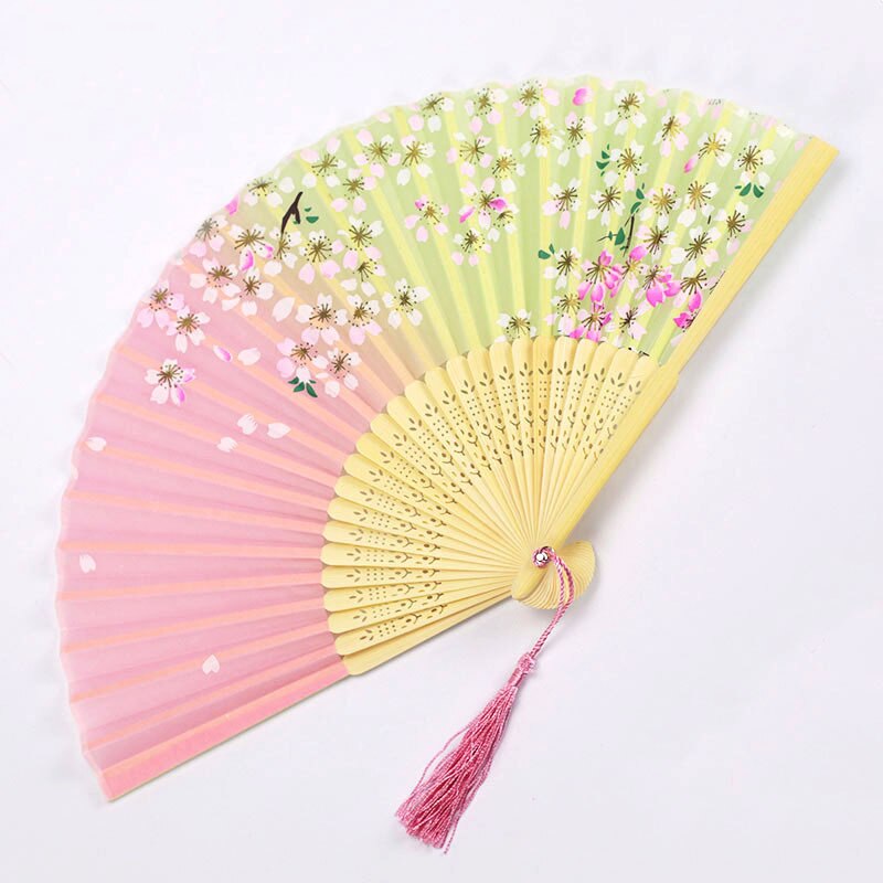 Kinesisk stil sort vintage hånd ventilator folde fans sommer vintage fan dans fest favor bryllup forsyninger: Rød