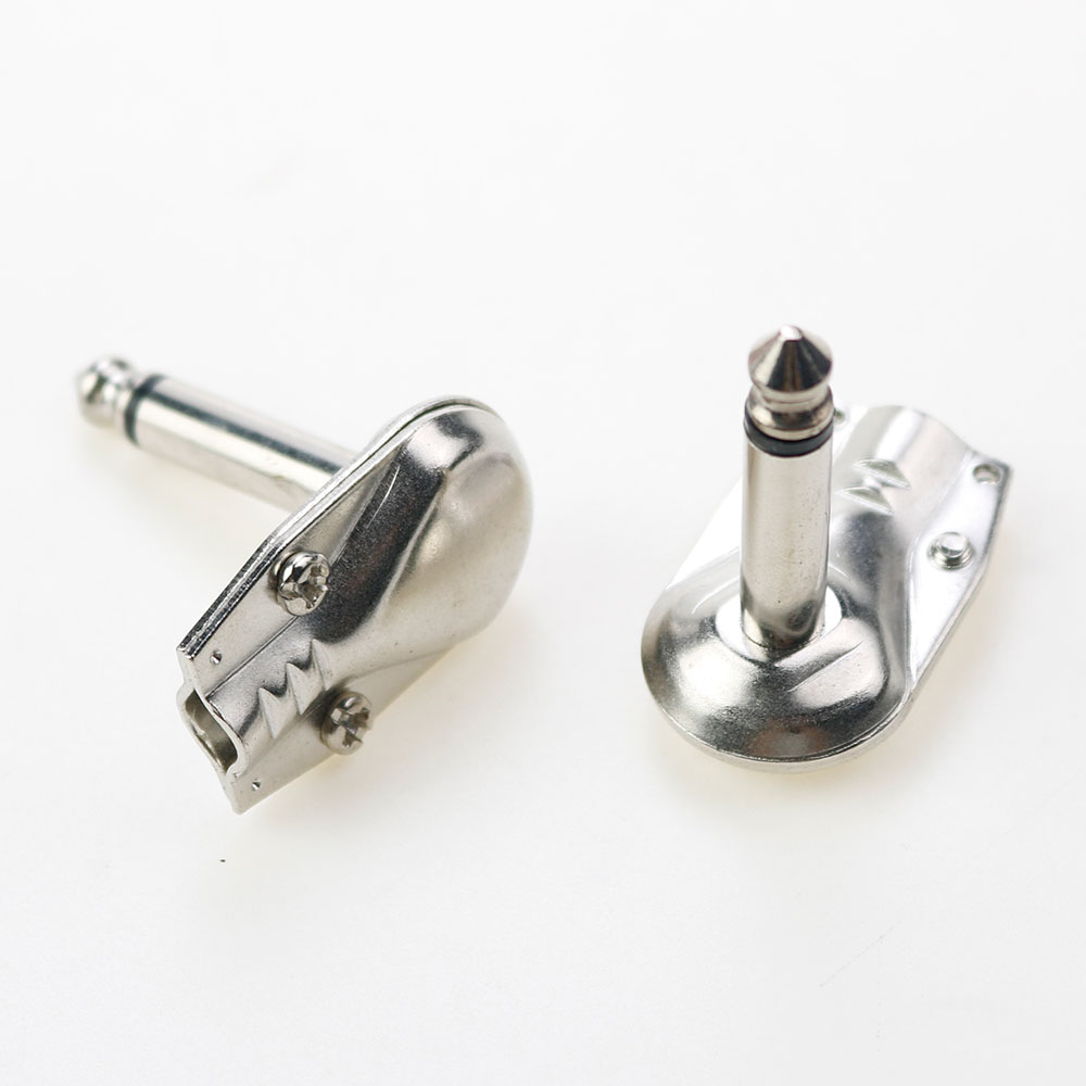 1 Stuks 90 ° Rechte Hoek 6.35 Mm Mono 2 Polige Jack Plug 6.35 Mm Platte Mannelijke Gitaar Phono Pannenkoek Type 1/4 Inch Pluggen Gesoldeerd Connector