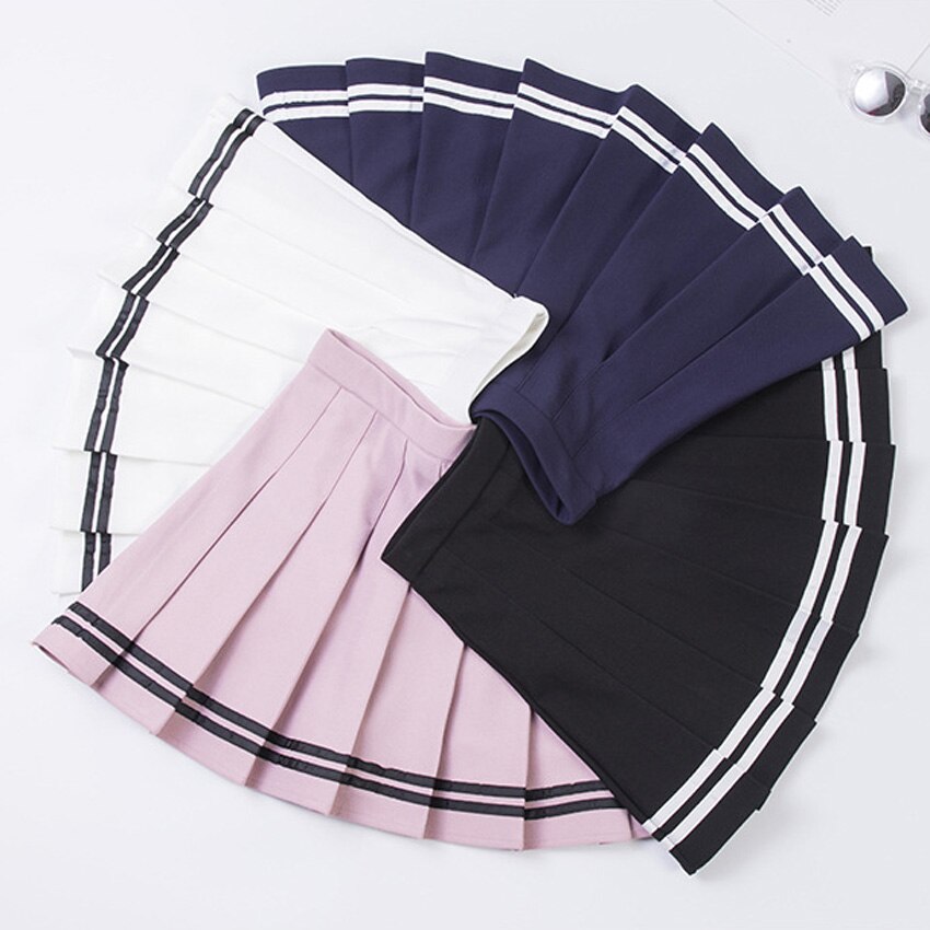 Tracksuit Tennis Skirt Women Elastic High Waist Japanese Style Cosplay JK Uniforms Baseball Skirt with Inner Shorts Sportswear