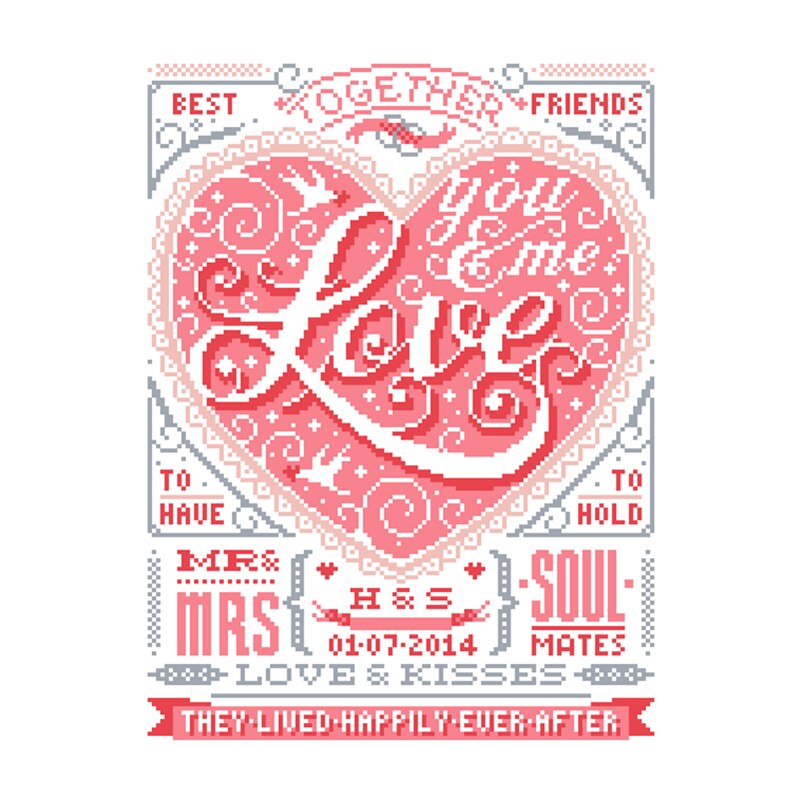Love heart cross stitch kit simple pattern 18ct 14ct 11ct unprint canvas stitching embroidery DIY wall home decor