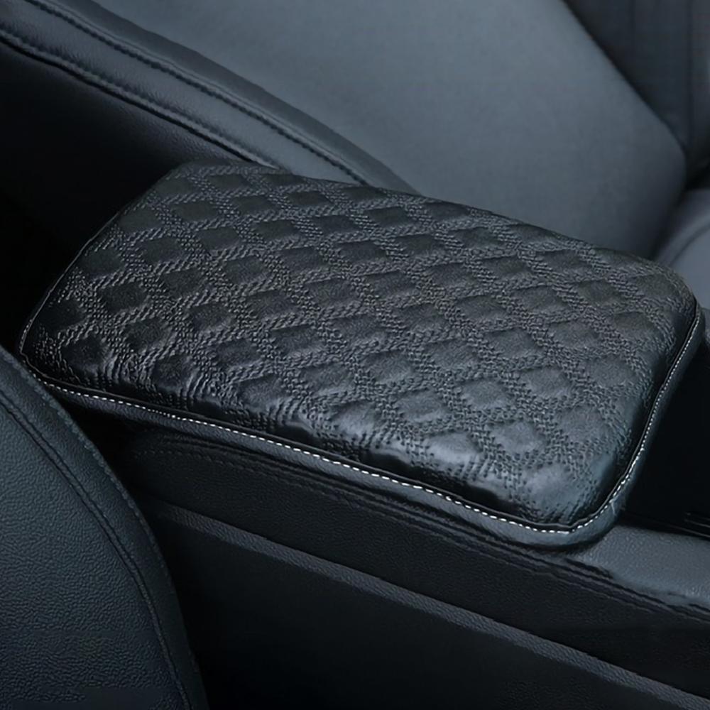 1Pc Universal Car Armsteun Cover Automobiles Auto Armsteun Middenconsole Cover Pu Lederen Kussen Protector Universal Fit Tool: Black