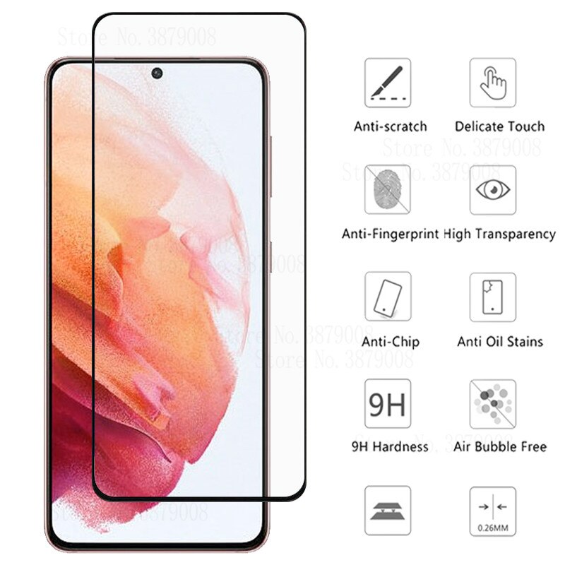 Protector de cristal templado para teléfono móvil samsung, protector de pantalla de vidrio templado para smartphone samsung s21 + galaxy s 21 plus s21plus, 2 uds.