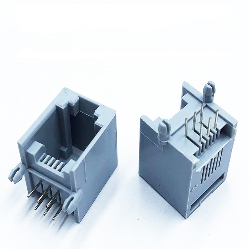 10pcs RJ12 RJ11 Socket Telephone 90 Degrees 6Pin Crystal Female 6p6c Socket