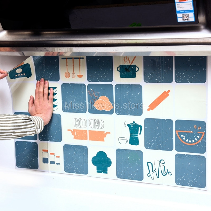 Folie Anti-Olie Waterdichte Zelfklevende Hittebestendige Keuken Muur Papier Sticker