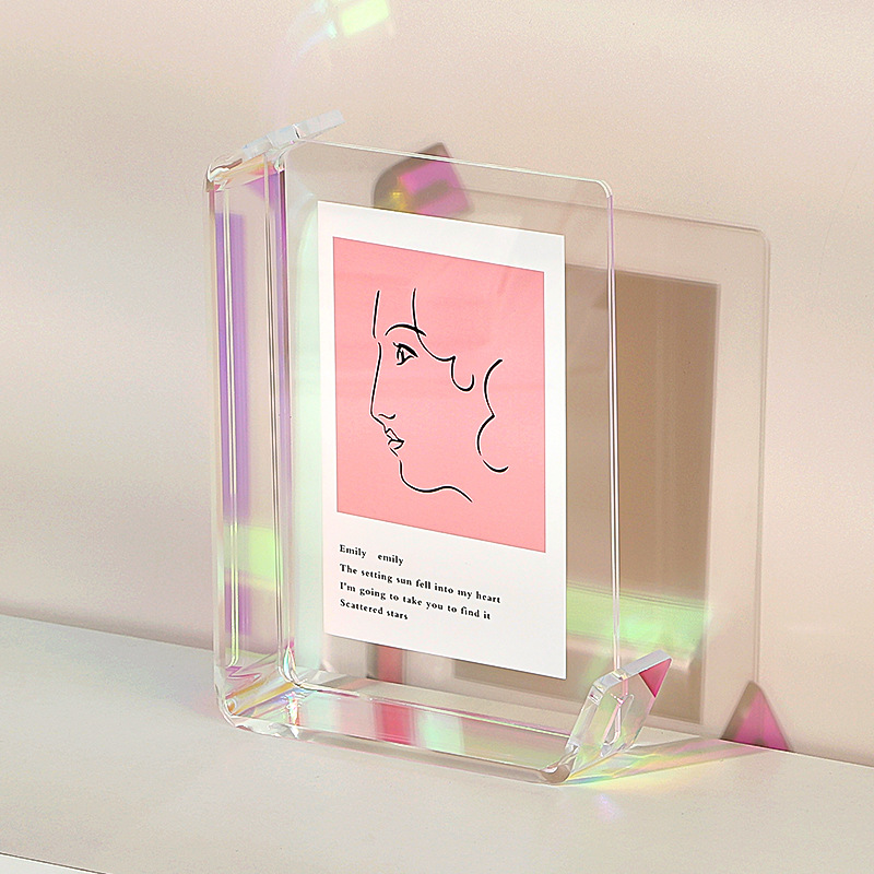 Acrylic L-Shaped Photo Frame, Desktop Display Ornaments, 6 Inch, 7 Inch Photo Frame, Home Decoration,: 6 inch / MULTI