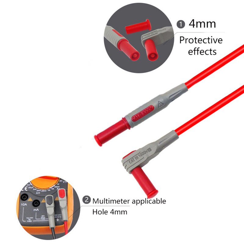 Multifunctionele Multimeter Test Kit Test Lead Kit Probe Banana Plug Naar Hook Kabel Vervangbare Multimeter Probe Test draad