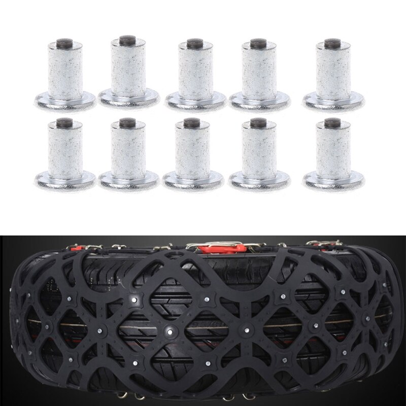 100 Pcs Car Bike Tire Studs Wheel Tyre Flat Spikes Snow Winter Universal 9-10-1mm