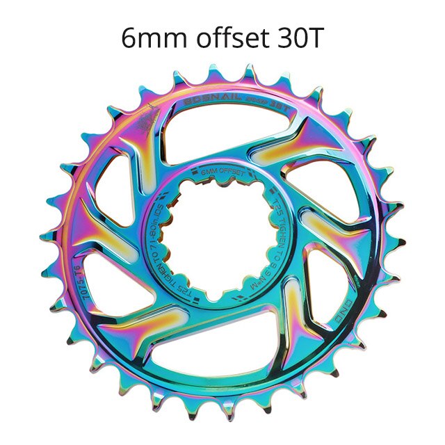 Schnecke 3mm 6mm versetzt Kettenblatt für Sram GXP SX NX GX XO X01 XX1 32/34/36/38T Fahrrad Einziges Krone Mtb überspielen Kurbelgarnitur: 6mm versetzt Farbe 30T