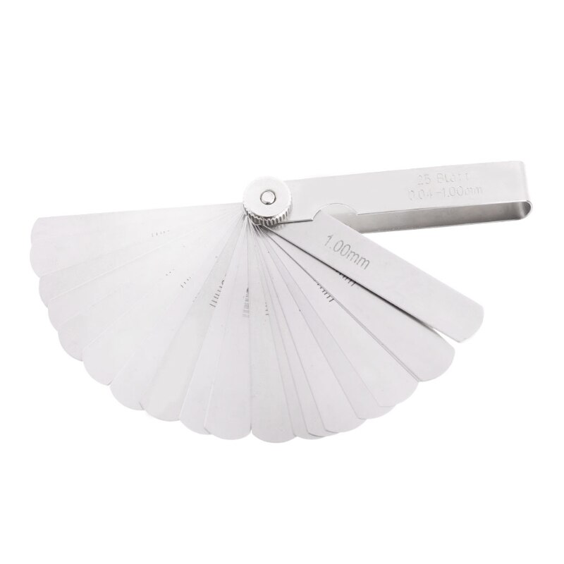 25 lâmina 0.05-1mm calibre de feeler calibre calibre de medição de espessura ferramenta de enchimento de diferença métrica