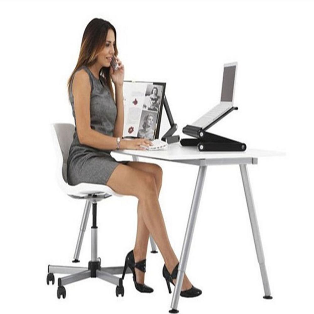 Vented Lap Workstation Bureau Met Muismat Vouwen Computer Bureau Boek Lezen Stand Notebook Tablet Stand Voor Bed Gezellige Aluminium