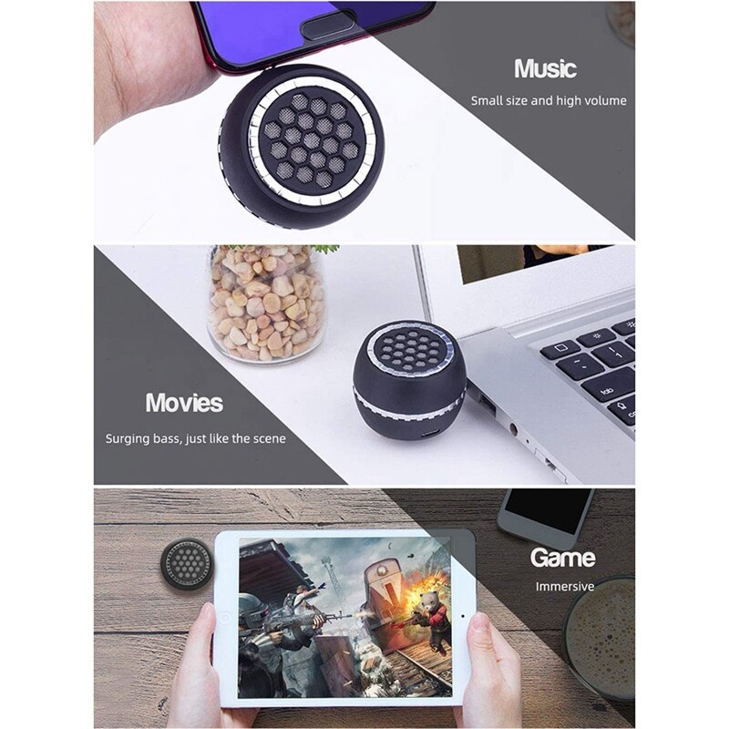 Mini Wireless Speaker, 3W Mobile Phone Speaker Line-in Speaker with 3.5mm AUX Audio Interface for Android/PC/Laptop