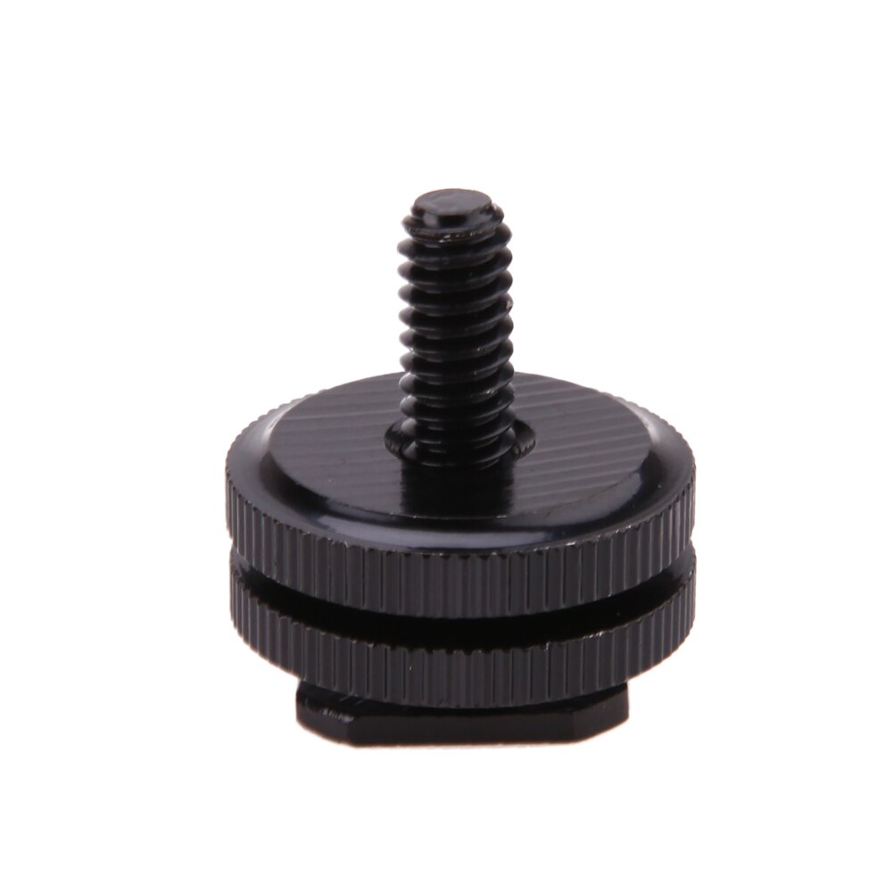 1/4"-20 Dual Nuts Tripod Mount Screw to Flash Camera Cold Shoe Adapter for Camera Studio Accessories