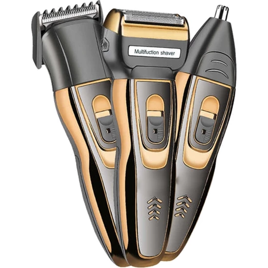 Yopigo-máquina de afeitar 3 en 1 para hombre, recortadora de barba y pelo de nariz, modelo , cuidado Masculino: Oro