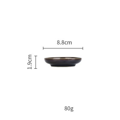Dim Deep Blue Color Ceramic Tableware European Retro Glazed Dinnerware Pottery Porcelain Dish Plate Household Rice Dish: Sauce Dish