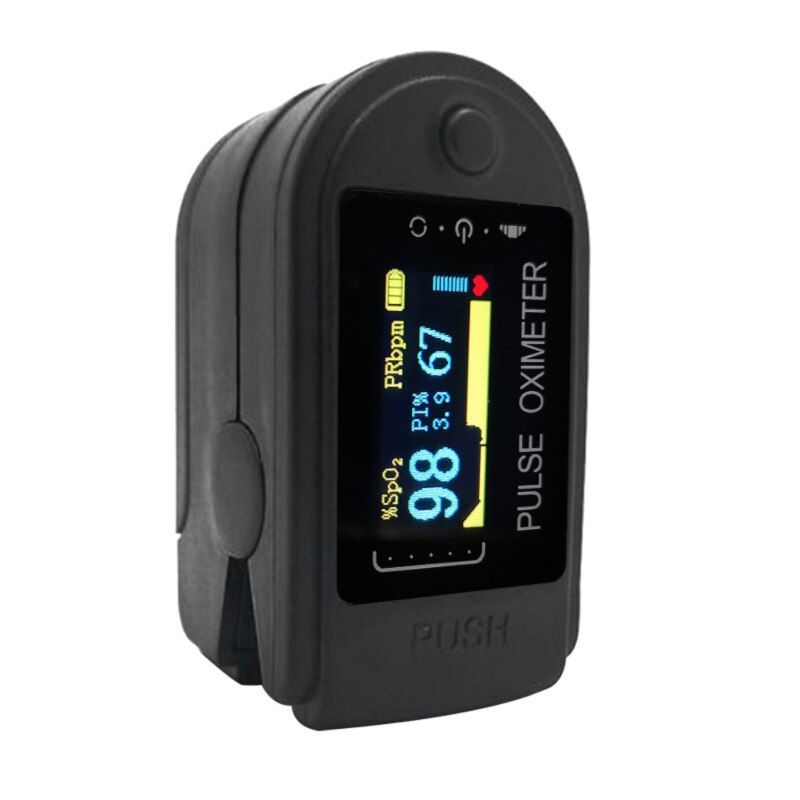 Oxímetro Digital SPO2 PR para dedo, pulsómetro, Monitor de saturación de oxígeno en sangre para dedo, cuidado de la salud: black