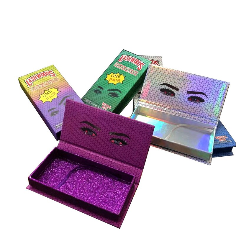 5Pcs Eyelash Packaging Empty Lashes Box With Clear Tray Rectangle Lash Cases Lash Boxes Packaging