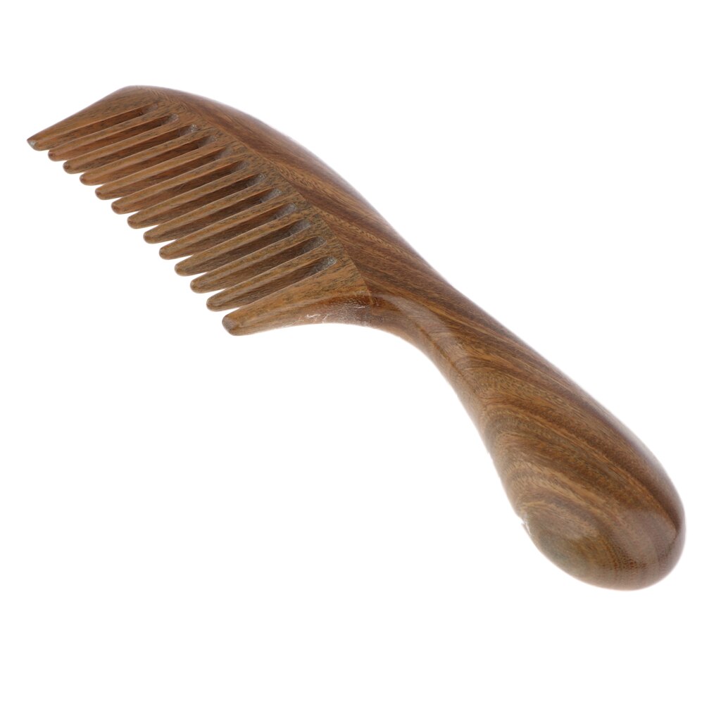 Sandalwood Scent Handmade Wooden Wide Tooth Vent Hair comb detangler brush -Anti Static