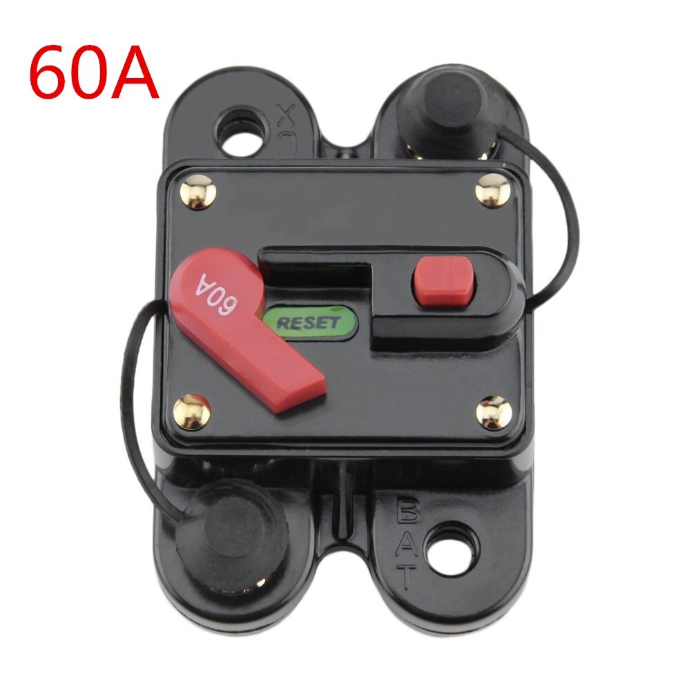 50A 60A 80A 100A 125A 150A 200A optional Car Audio Inline Circuit Breaker Fuse for 12V Protection SKCB-01-100A: Dark Grey