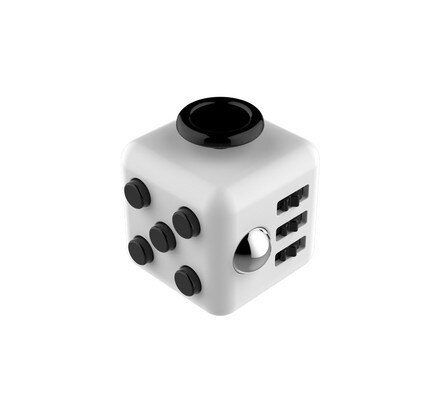 Min cube Spielzeug Vinyl Schreibtisch Finger Spielzeug Squeeze Spaß Stressabbau 3,3 cm Anti-Stress-: White Black