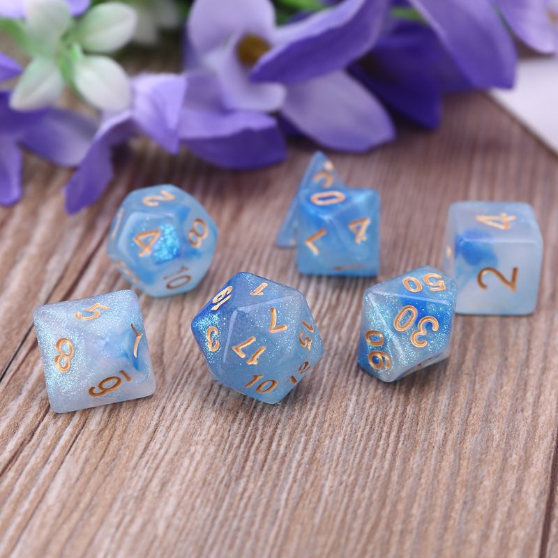 7 stücke D20 polyedrisch Würfel funkeln Doppel Farben 20 Seitige Würfel Tisch Brettspiel