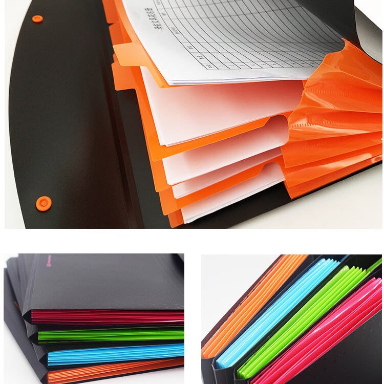 5 Grid Double Button Expanding Wallet Students A4 Colorful Business Multi-function Folder Test Paper Folder Storage Package