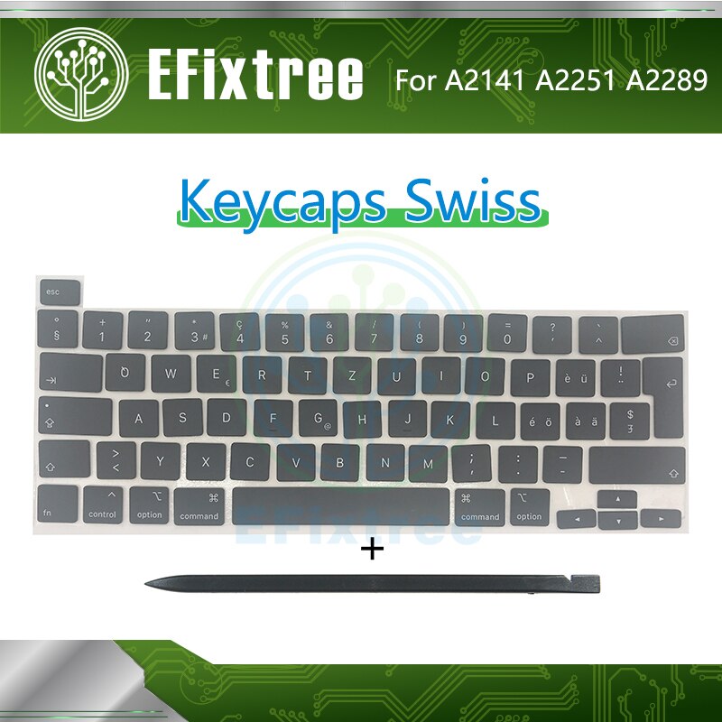 Laptop Toetsenbord A2141 A2289 A2251 Keycaps Russisch Portugees Zwitserse Ons Voor Macbook Pro Retina 13 "16" Toetsen Sleutel cap Set: Swiss