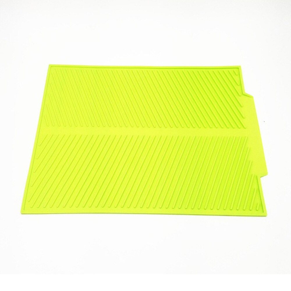 Esteira de secagem de silicone antiderrapante resistente ao calor escorredor de prato de mesa durável bandeja de mesa prato esteira de secagem de cozinha dobrável esteira de drenagem de prato: green S