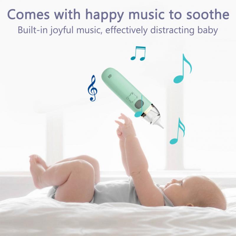 Electric Nose Suction With Music Baby Nasal Aspirator Automatic Snot Sucker Anti Backflow For Toddlers Detachable Home Travel