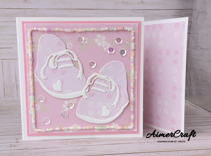 Bébé chaussures pour enfants matrices de découpe en métal Scrapbooking pochoir pour papier pour bricolage carte décorative gaufrage Die Cut Craft Die