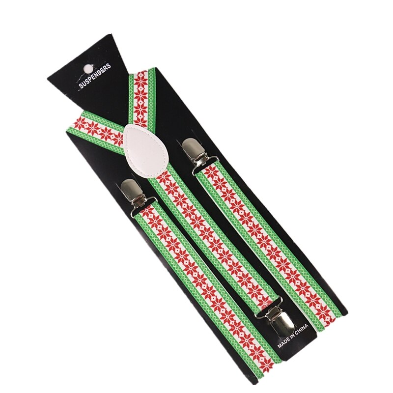2.5cm brede jule-røde print seler justerbare y-ryg seler seler xmas: 08