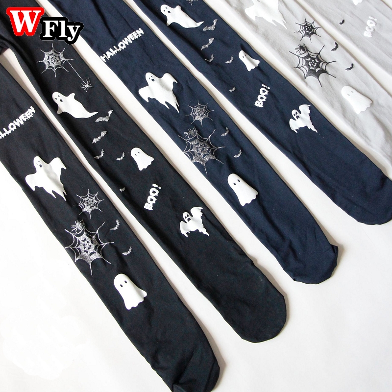 Medias góticas para mujer y niña, medias de alta elasticidad, vestido de bruja de Halloween, medias largas