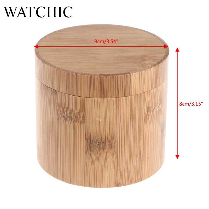 Minimale Stijl Horloge Opslag Display Natuurlijke Bamboe Case Box Voor Horloges Reizen Sieraden Doos Met Horloge Kussen