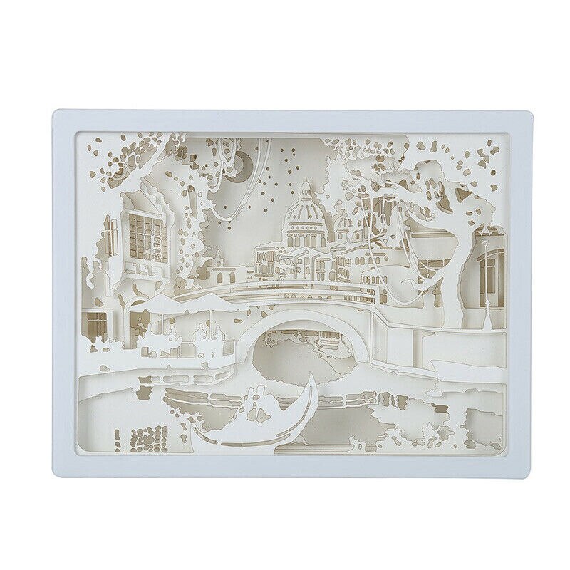 3D Papercut Light Box Night Lamp Paper Pattern Pai... – Grandado