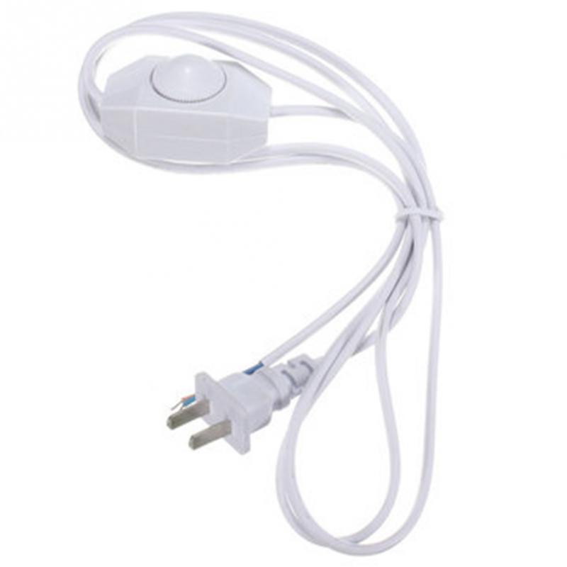 1.8M White Black No Polarity AWG Switch Dimming Cable Light Modulator Lamp Line Dimmer US Plug 110-220V