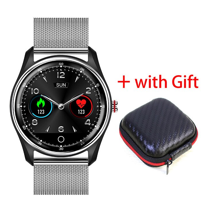 MX9 smart watch voor Zwemmen Smart armband ECG Touch-Screen Bloeddruk Hart-Rate IP68 Waterdicht: Steel silver