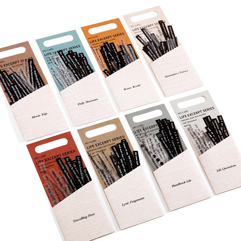 40 st/förpackning remsa engelska klistermärken pack pyssel dekorativt scrapbooking material svart vit text dikter dagbok album hantverksmaterial