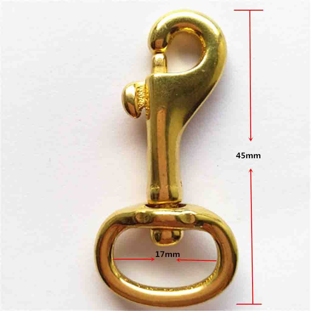 4 Pieces Solid Brass Swivel Eye Bolt Snap 45mm Marine Hook Dog Chain Clip Hiking Carabiner