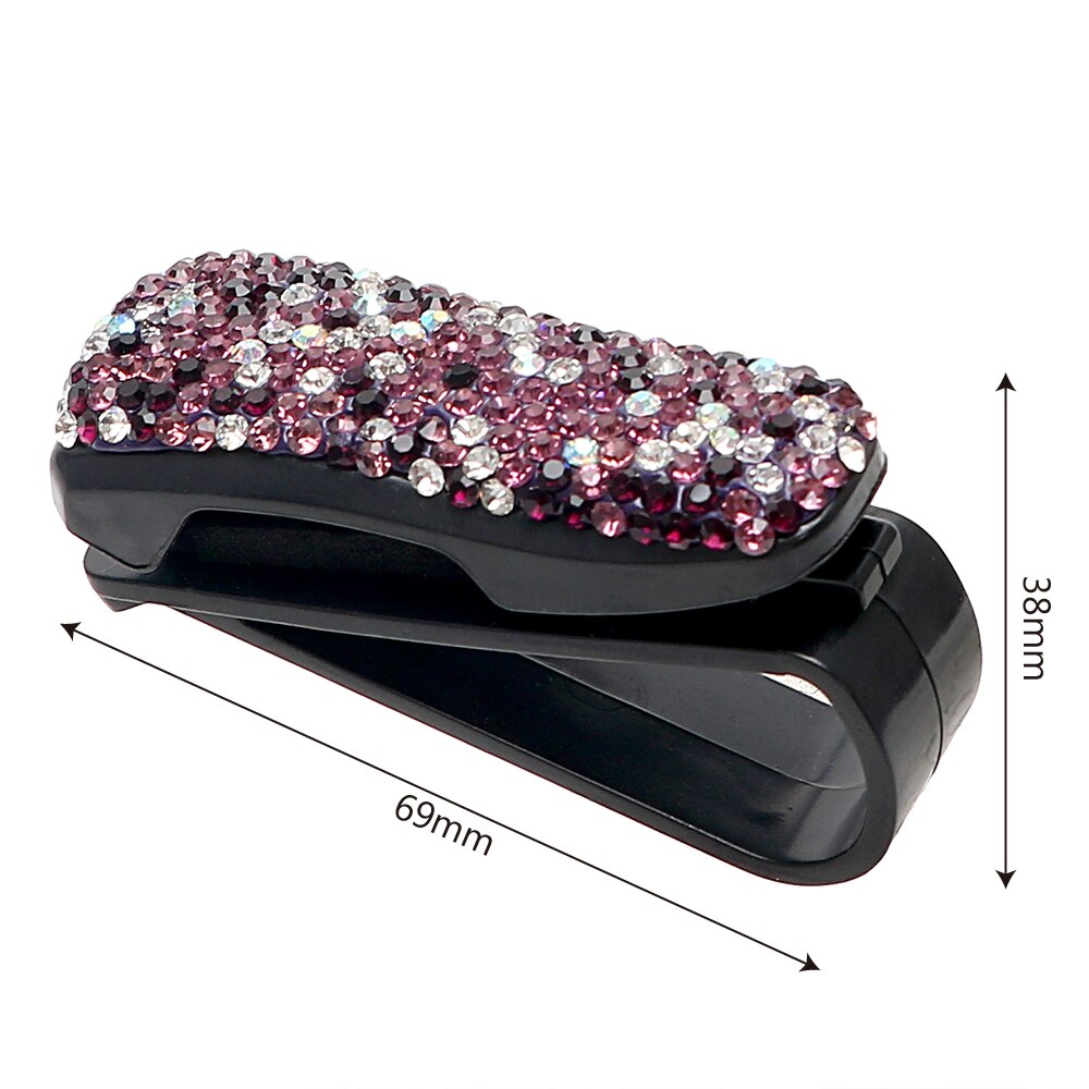 YOSOLO strass diamant etuis à lunettes pare-soleil lunettes de soleil porte-lunettes support de rangement Portable Auto attache pince
