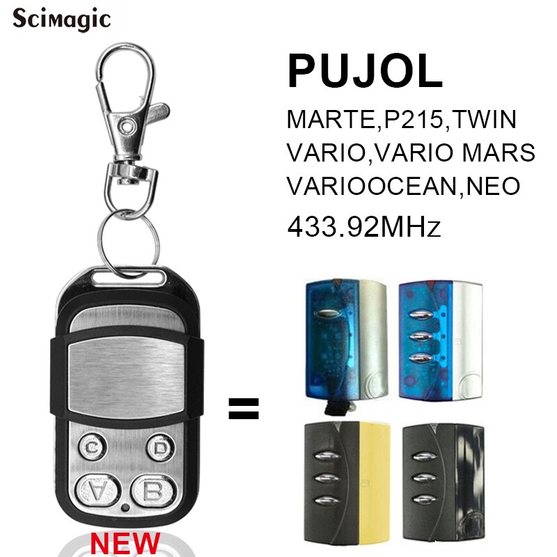 Pujol Garage Afstandsbediening Deuropener 433.92Mhz Handleiding Zender Pujol Afstandsbediening Vervanging Deur Controle