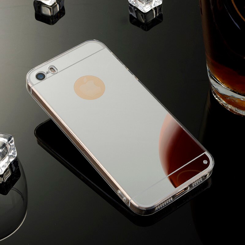 Luxus Spiegel Soft Clear TPU Fall Für iPhone 7 7Plus & iPhone 6 6 Plus 5se 5s 5 4 4s Abdeckung Zurück Fälle: For iPhone 6 6s / Siliver