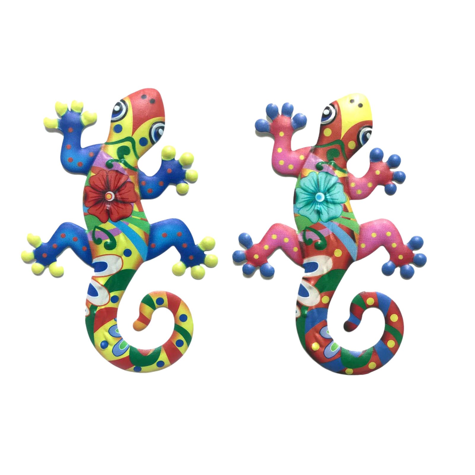 2 Stuks Metalen Gekko Muur Decor Gecko Art Craft Sculpturen Hagedis Voor Outdoor Achtertuin Veranda Gazon Hek Tuin Wanddecoratie
