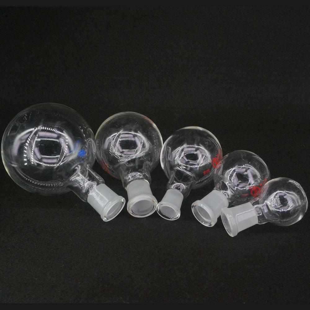 Flacon en verre à fond plat, fournitures de laboratoire, flacon de 50/100/150/250/500ml, à col unique, pour produits chimiques