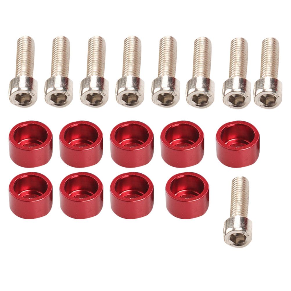 18pcs/set Intake Manifold Cup Washer Red Decoration Durable Aluminium Alloy Screw Cup Washer Gasket for Auto Vehicle Car A30