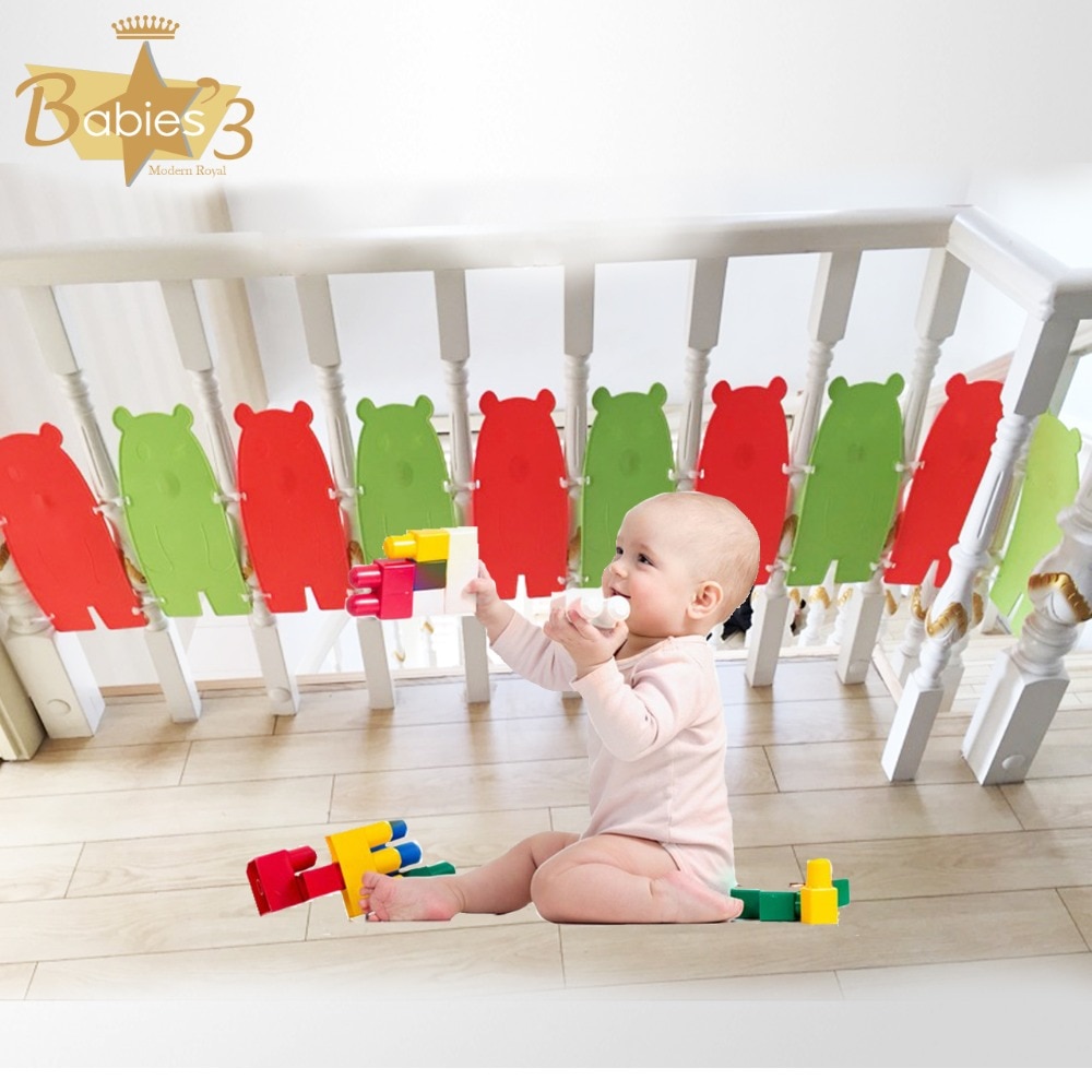 Stair guardrail stairs shatter-resistant guardrail gate bar children stair railing fence child safety door free punching 6 piece