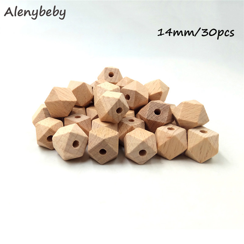 10-20mm Beuken Houten Bijtring Hexagon Kralen DIY Baby Tandjes Chew Armband Ketting of Fopspeen Clip Keten 6 size Polygon Kralen: 14mm 30pcs