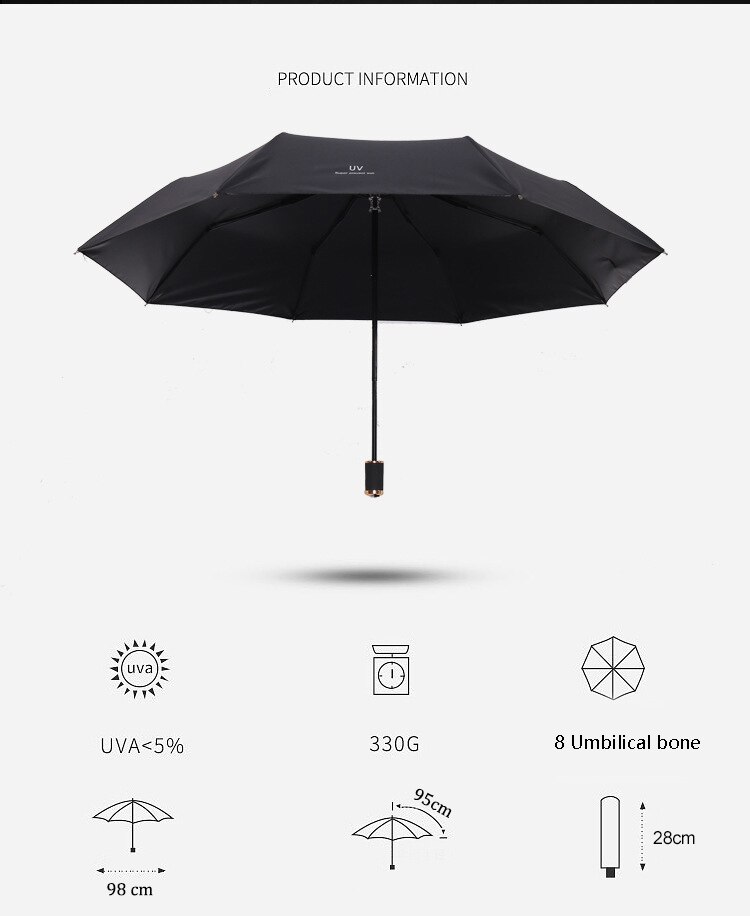 umbrella rain women three fold thickened black glue sunscreen sun umbrella nine plywood White umbrella umbrella rain women