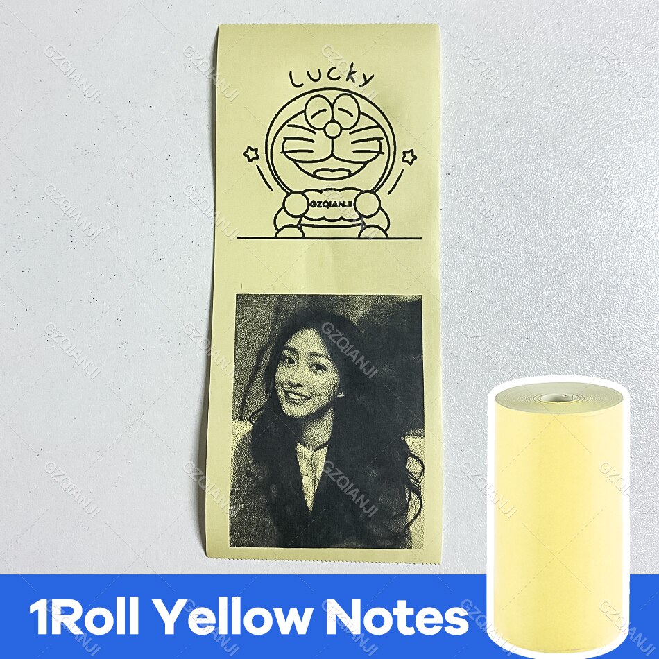 Thermal Label Printer Notes Paper Roll White Color Sticker for Photo Printer 57*30mm Peripage A6 A8 Paperang P1 P2 Poooli Print: 1 Yellow Notes