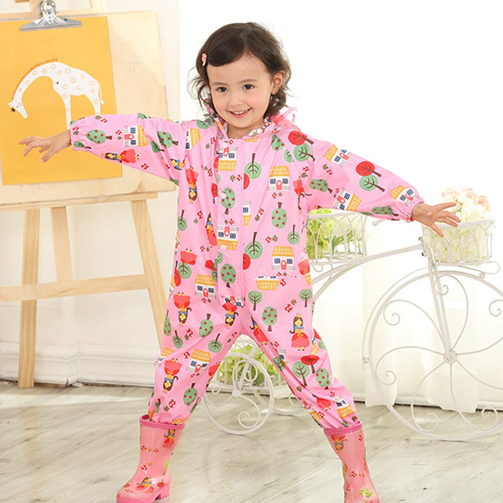 Cartoon Raincoat Kids Children Jumpsuit Rainwear Boy Girl Waterproof Poncho