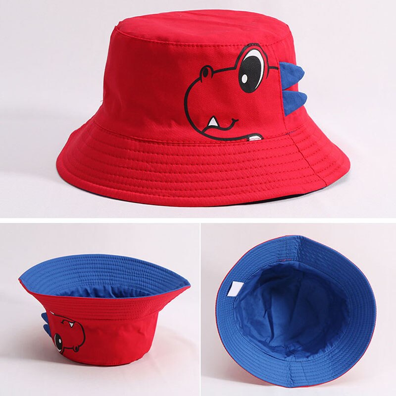 Chapeau de pêcheur avec imprimé de dinosaure pour enfant de 2 à 4 ans, casquette de plage, de plein air, de printemps et d'été